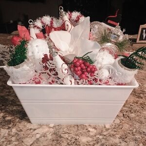 Elegant Holiday Centerpiece with Red and White Accents